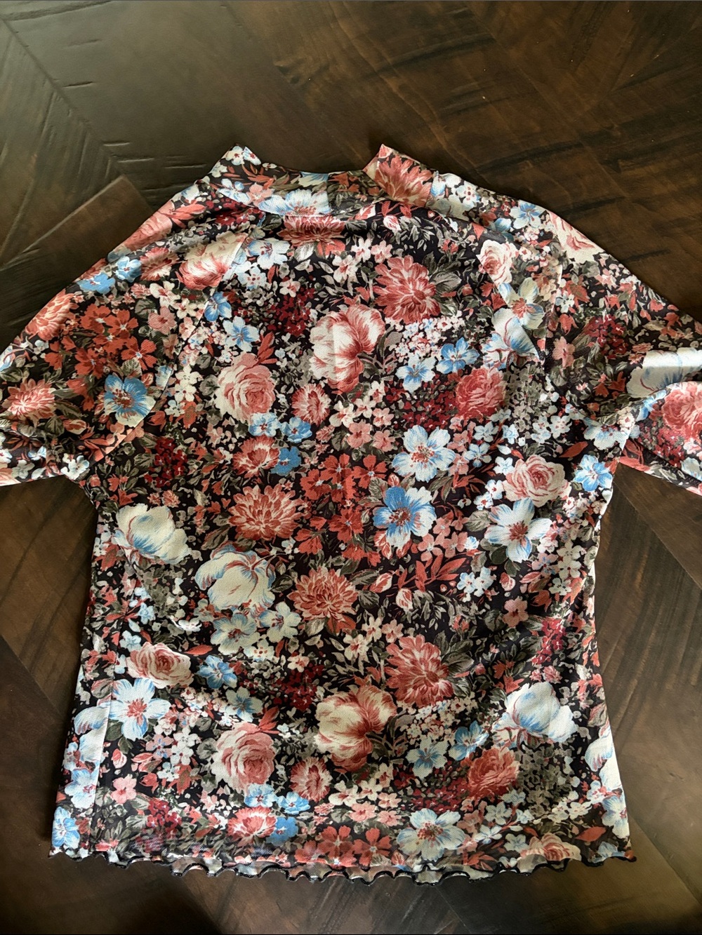 Floral Mock Neck Long-Sleeve Top in Pink Multi - Picture 5 of 5